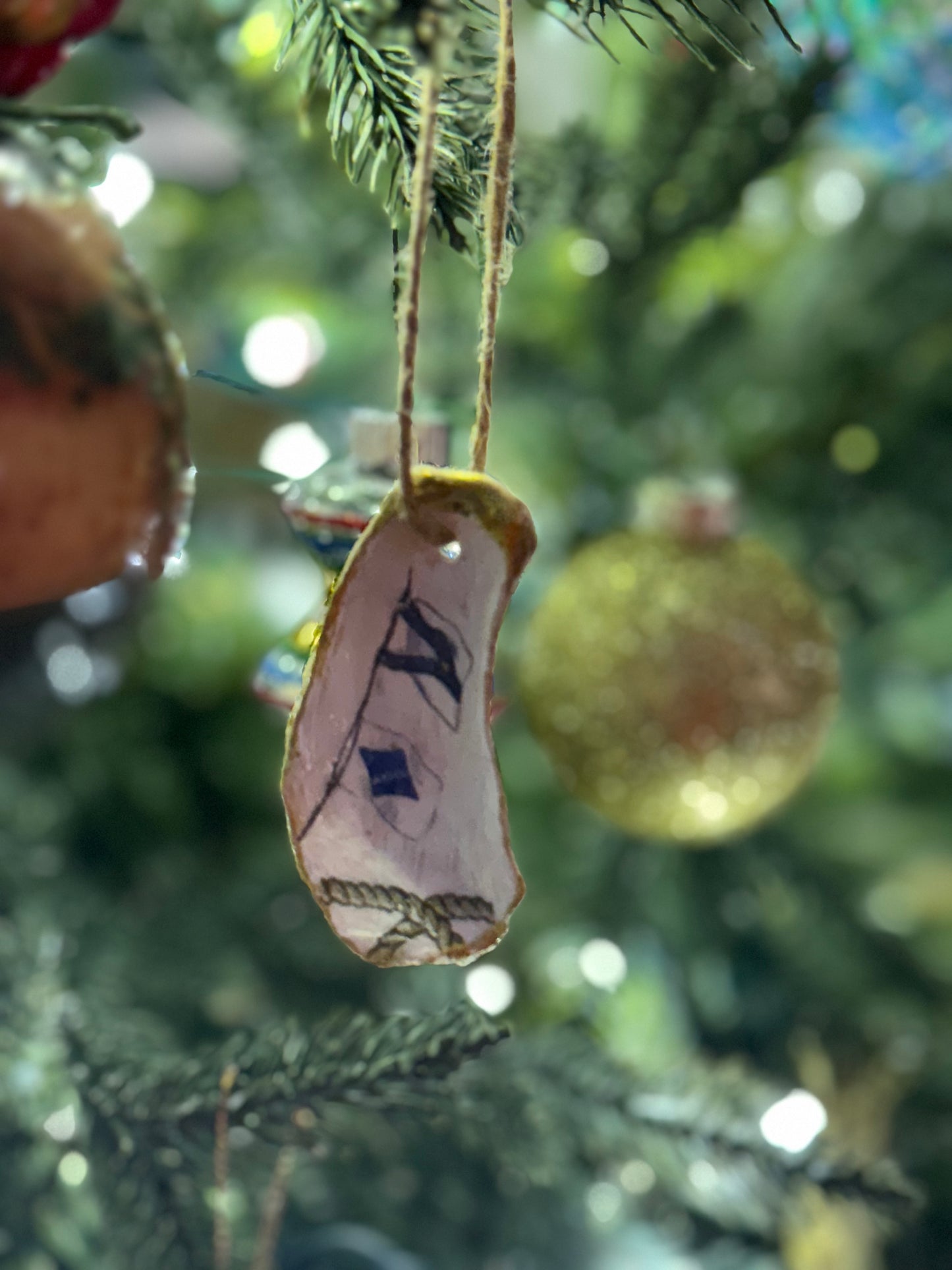 Nautical Oyster Shell Ornaments