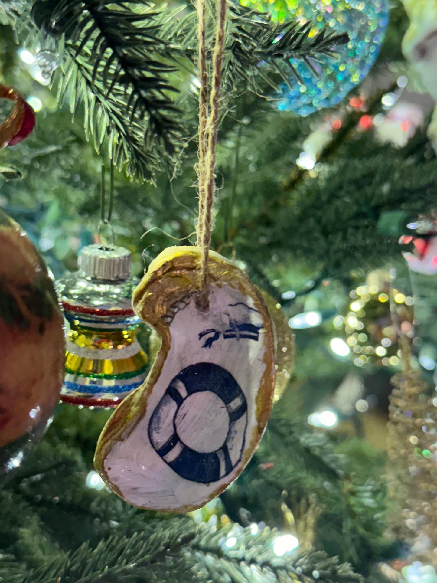 Nautical Oyster Shell Ornaments