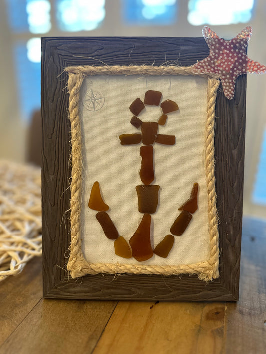 Handcrafted Nautical Sea Glass Anchor